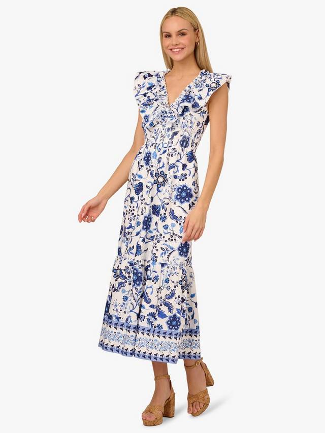 Миди-платье adrianna by с цветочными рюшами Adrianna Papell, цвет White/Blue
Миди-платье adrianna by с цветочными рюшами Adrianna Papell, цвет White/Blue