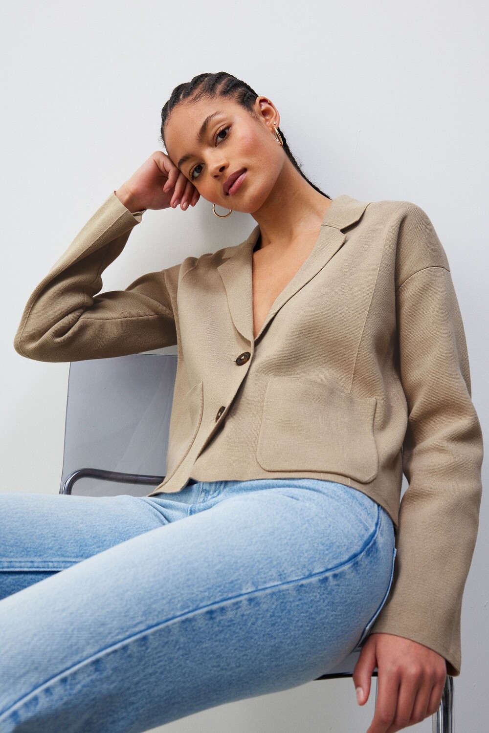 Трикотажный блейзер из 100% хлопка Next, серый
Трикотажный блейзер из 100% хлопка Next, серый