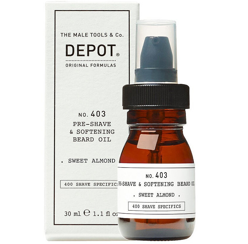 Depot 403, Масло для смягчения бороды перед бритьем, аромат миндаля, 30 мл
Depot 403, Масло для смягчения бороды перед бритьем, аромат миндаля, 30 мл