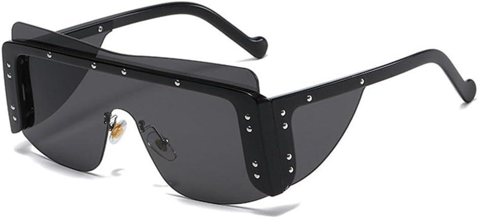 Женские солнцезащитные очки без оправы, уникальные солнцезащитные очки с металлическими заклепками для женщин, модные мужские очки без оправы, женские очки с защитой от УФ-излучения UV400 TYUVIVO, Black-black
Женские солнцезащитные очки без оправы, уникальные солнцезащитные очки с металлическими заклепками для женщин, модные мужские очки без оправы, женские очки с защитой от УФ-излучения UV400 TYUVIVO, Black-black