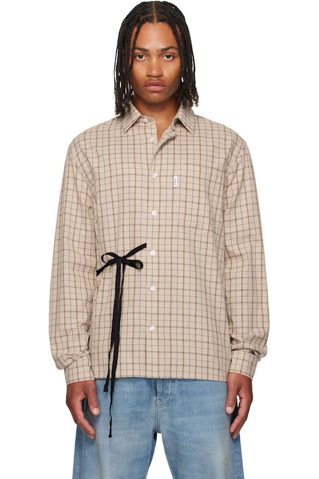 эксклюзивная бежевая хлопковая рубашка Ssense Abra, цвет checked
эксклюзивная бежевая хлопковая рубашка Ssense Abra, цвет checked