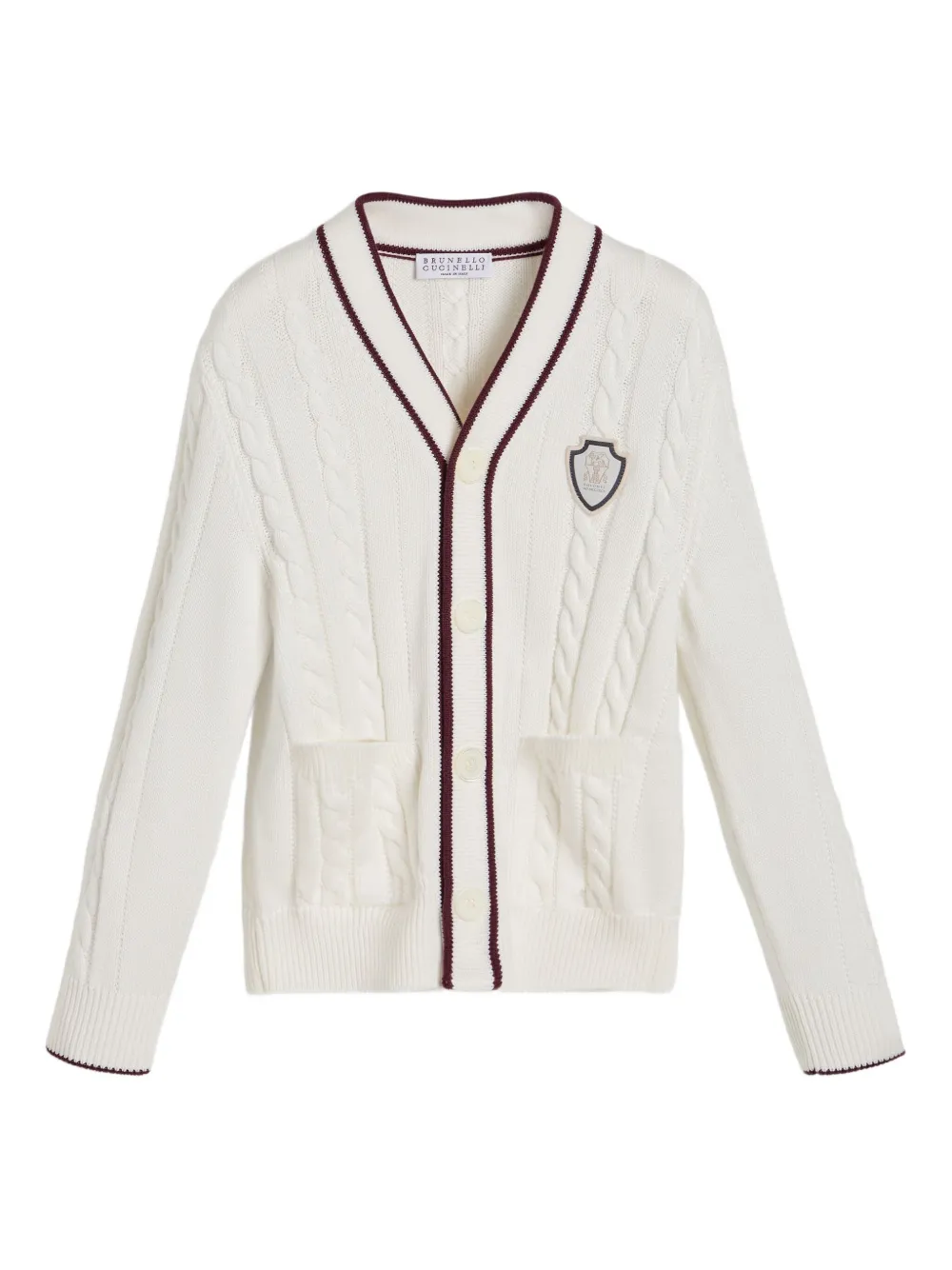 Кардиган на пуговицах Brunello Cucinelli Kids, белый
Кардиган на пуговицах Brunello Cucinelli Kids, белый