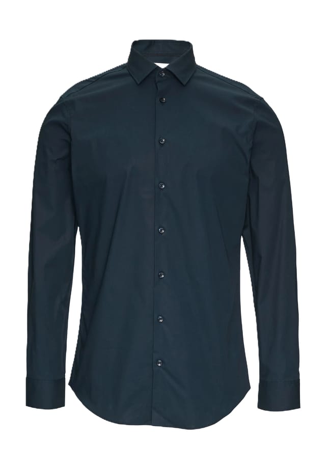 Рубашка делового покроя с воротником Кент S.Oliver Black Label, синий 
Рубашка делового покроя с воротником Кент S.Oliver Black Label, синий