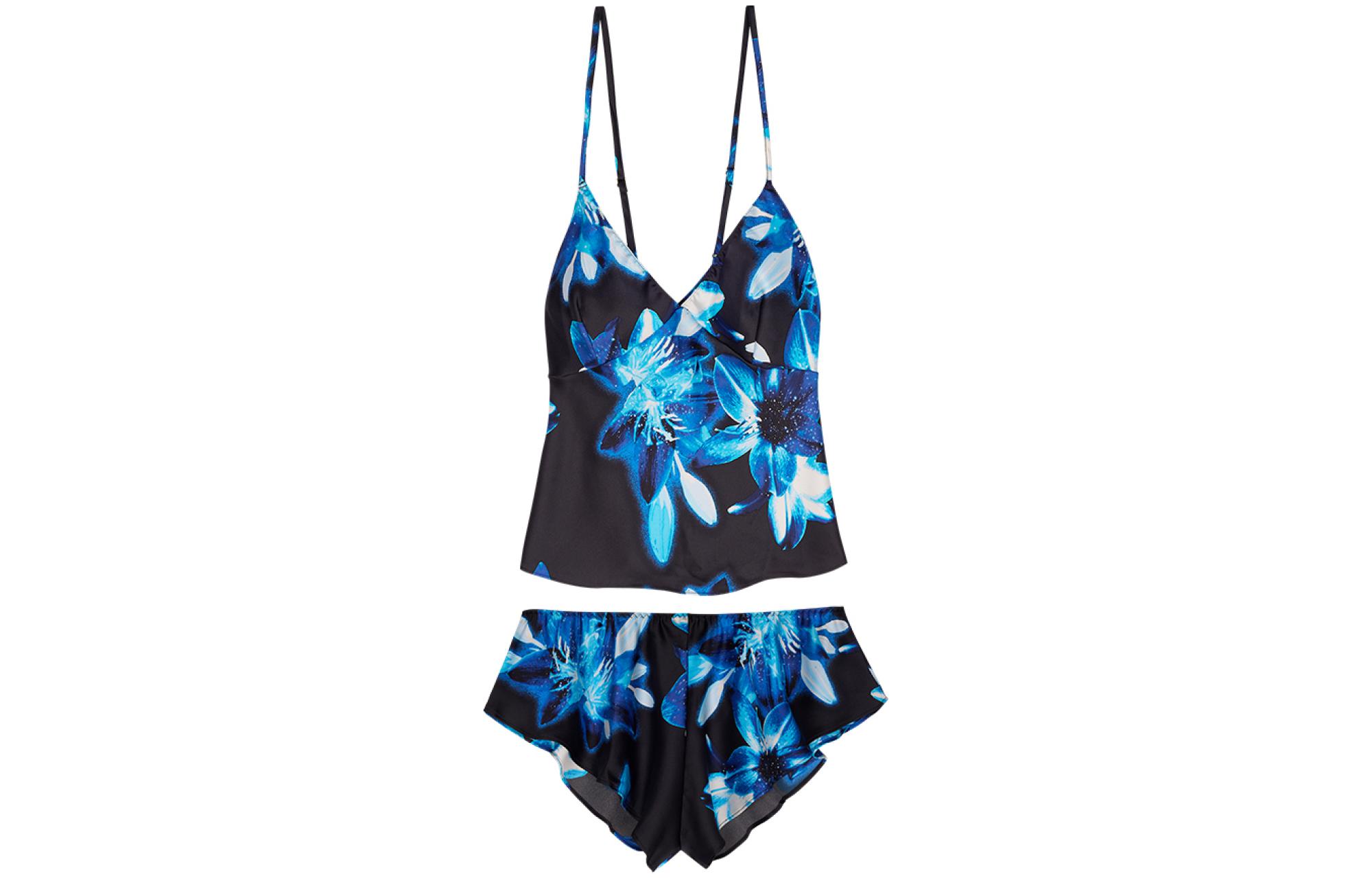 Пижамный комплект Victoria's Secret женский черный с синим цветочным принтом
Пижамный комплект Victoria's Secret женский черный с синим цветочным принтом