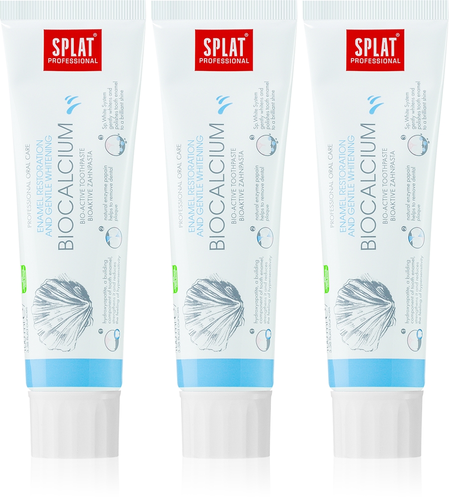 Профессиональная биоактивная зубная паста с биокальцием для восстановления эмали и бережного отбеливания Splat, 100 гр
Профессиональная биоактивная зубная паста с биокальцием для восстановления эмали и бережного отбеливания Splat, 100 гр