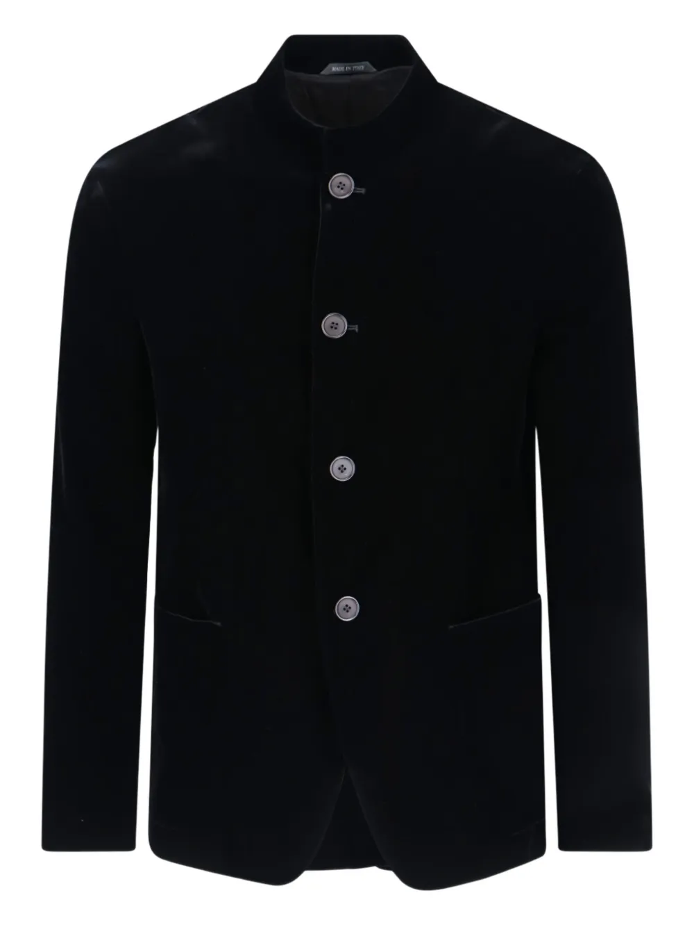 Бархатный пиджак с воротником-стойкой GIORGIO ARMANI, черный
Бархатный пиджак с воротником-стойкой GIORGIO ARMANI, черный