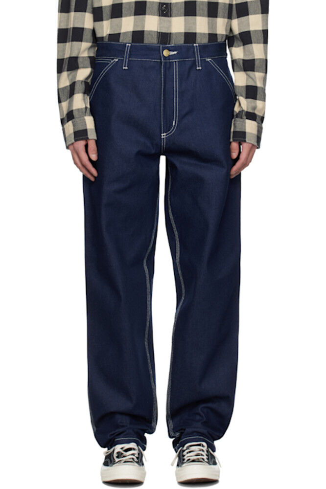 Синие простые джинсы Carhartt Work In Progress 
Синие простые джинсы Carhartt Work In Progress