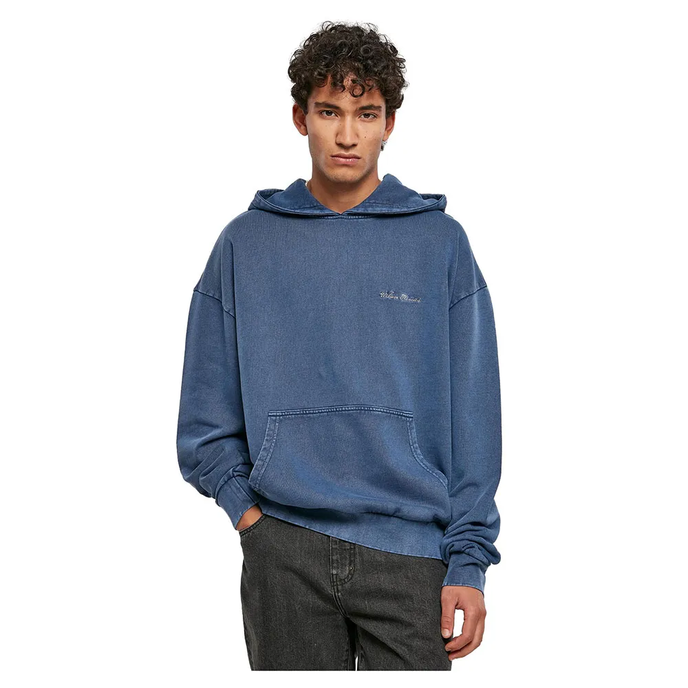 Худи Urban Classics Small Embroidery, синий 
Худи Urban Classics Small Embroidery, синий