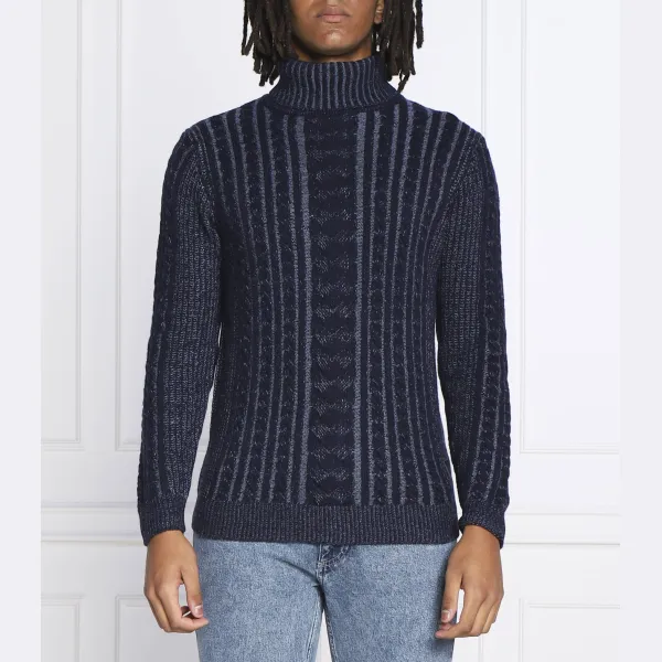 Двухцветная водолазка стандартного кроя с косами с добавлением шерсти Guess, синий
Двухцветная водолазка стандартного кроя с косами с добавлением шерсти Guess, синий