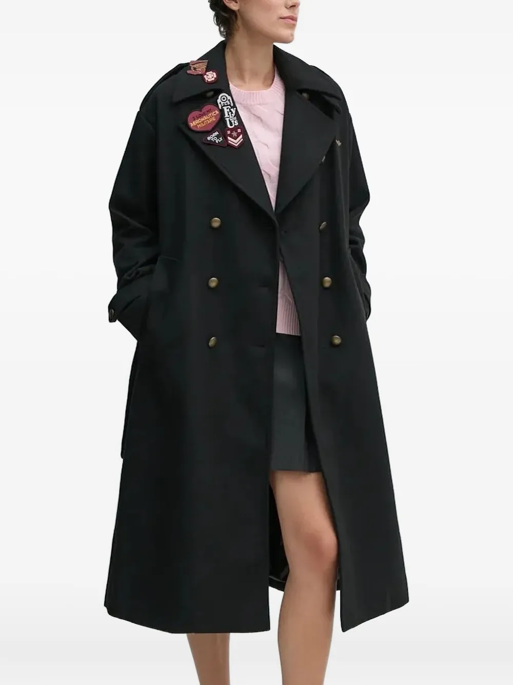 Пальто с поясом, украшенное нашивками Aeronautica Militare, черный
Пальто с поясом, украшенное нашивками Aeronautica Militare, черный