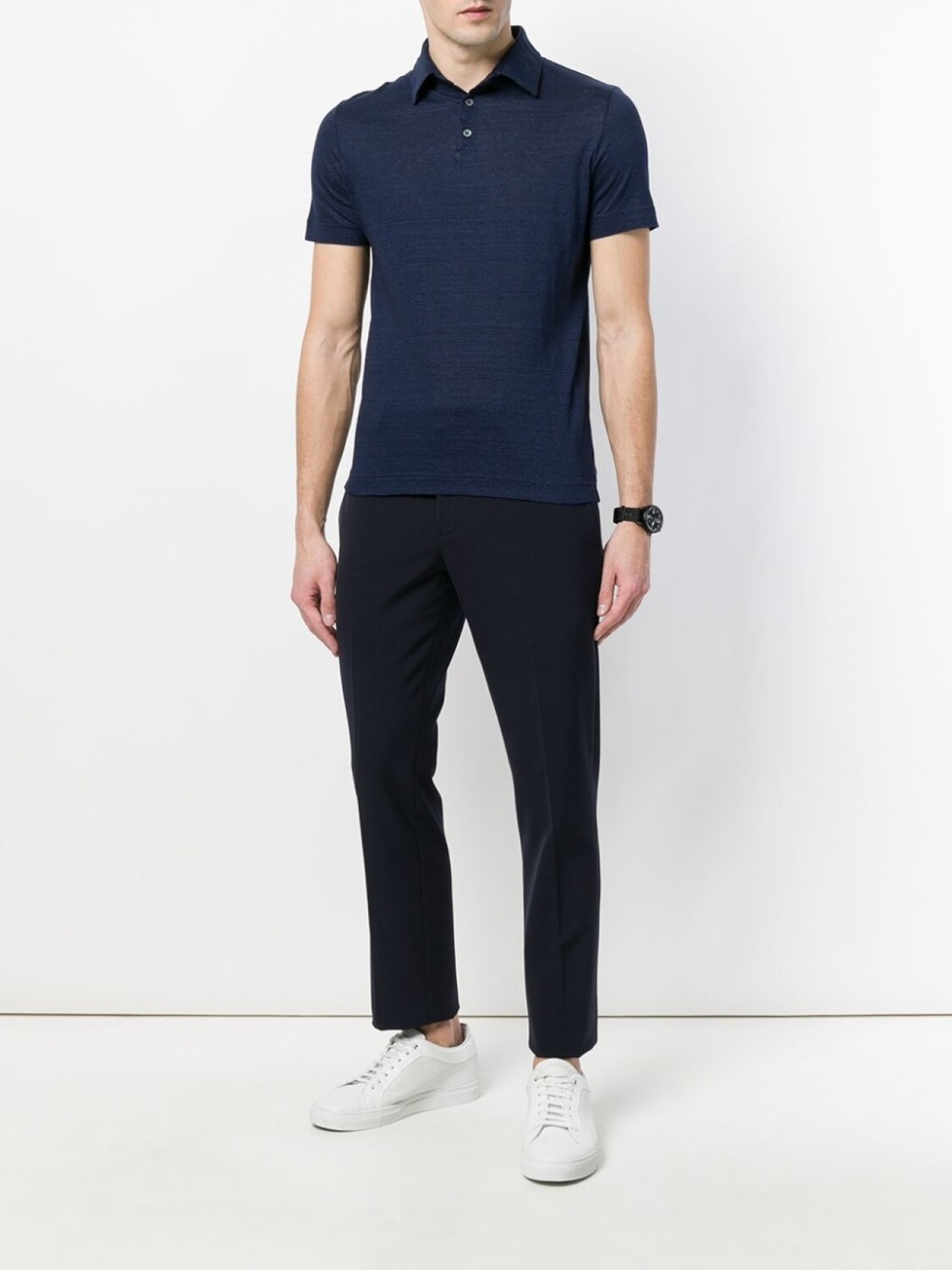 Рубашка-поло в полоску Zanone, синий 
Рубашка-поло в полоску Zanone, синий