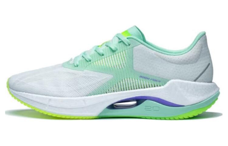 Кроссовки Super Light 20 для бега мужские с низким верхом молочно-белые/флуоресцентные светло-голубовато-зеленые Lining 
Кроссовки Super Light 20 для бега мужские с низким верхом молочно-белые/флуоресцентные светло-голубовато-зеленые Lining