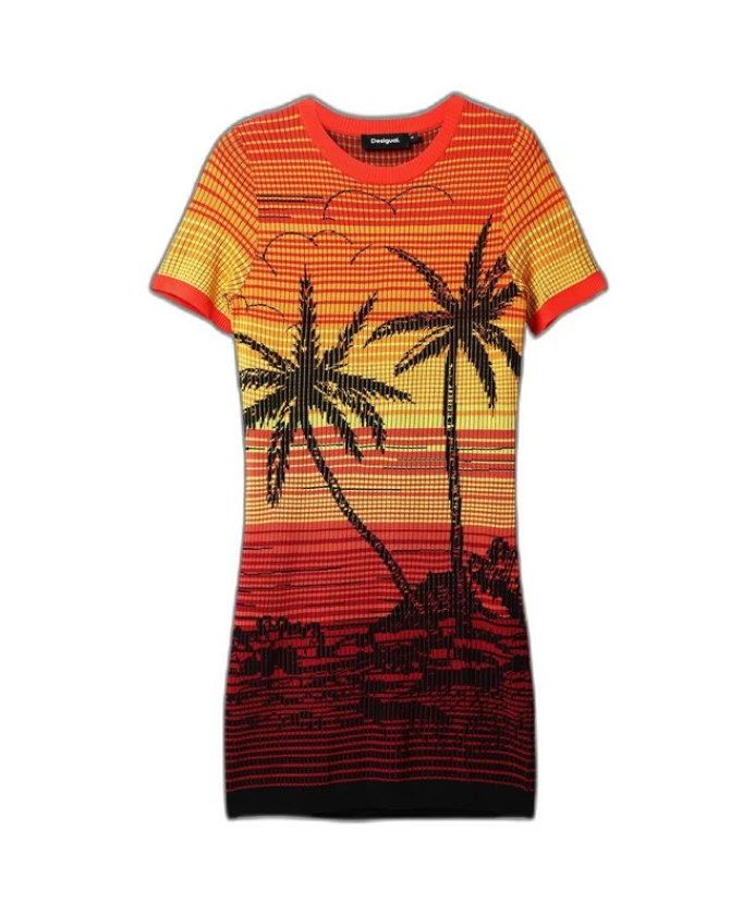 Красное вискозное платье миди Desigual, мультиколор
Красное вискозное платье миди Desigual, мультиколор