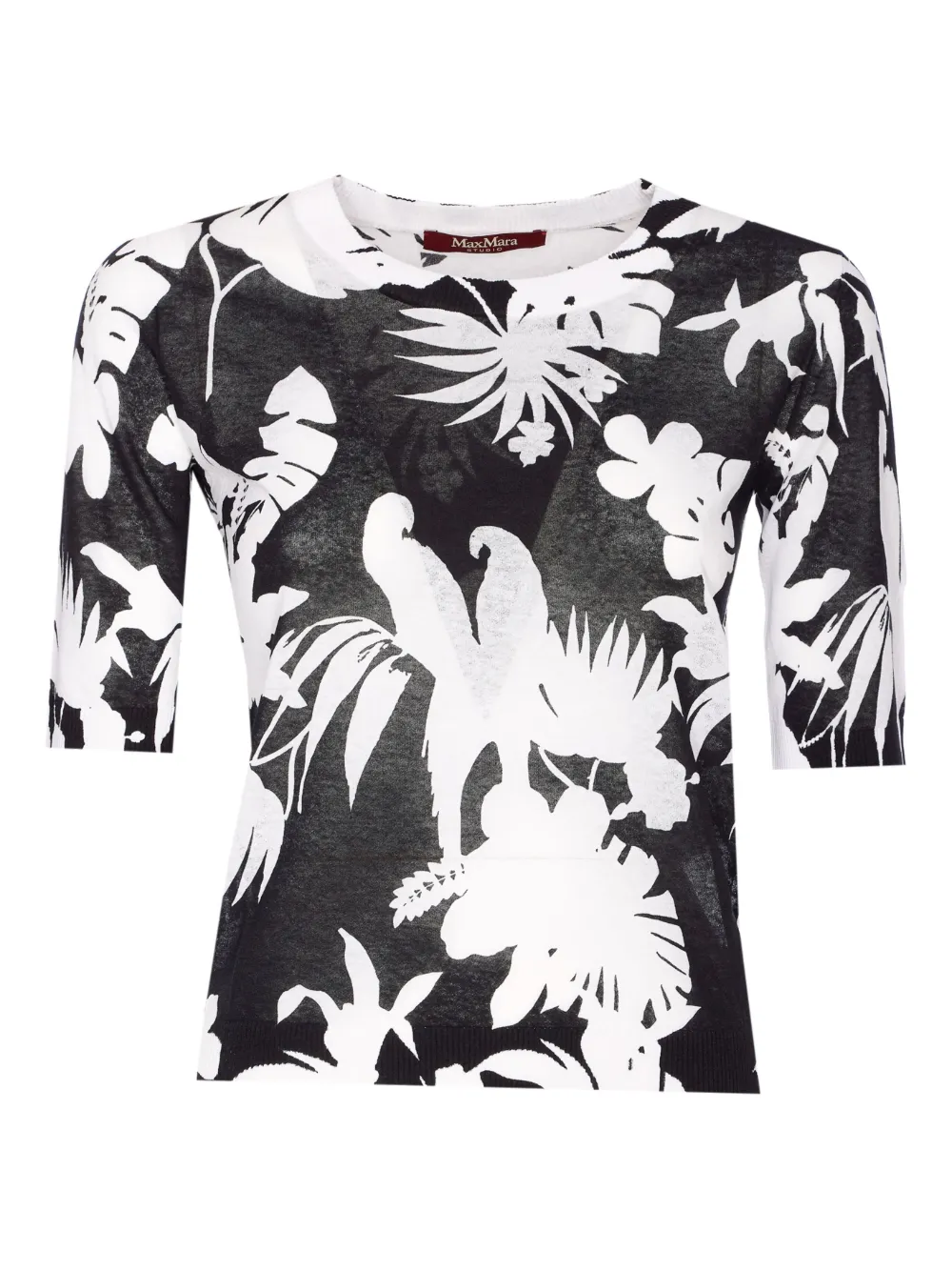 Топ с круглым вырезом и принтом MAX MARA, черный
Топ с круглым вырезом и принтом MAX MARA, черный