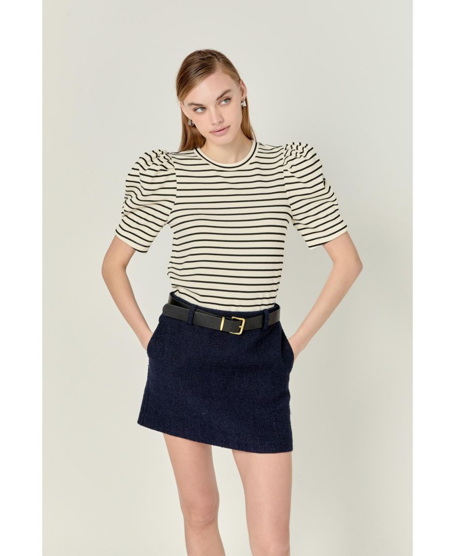 Женский вязаный короткий топ с V-образным вырезом и радужным рисунком English Factory, Black/white
Женский вязаный короткий топ с V-образным вырезом и радужным рисунком English Factory, Black/white