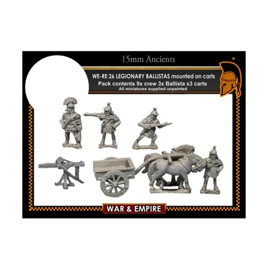 Легионерские баллисты на повозках — ранний имперский, War & Empire - Ancients Miniatures - Late Roman (15mm)
Легионерские баллисты на повозках — ранний имперский, War & Empire - Ancients Miniatures - Late Roman (15mm)