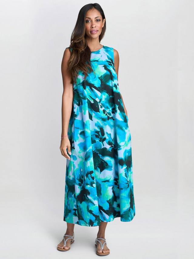 Платье-палатка Rory Cotton с абстрактным принтом Gina Bacconi, Teal/Multi
Платье-палатка Rory Cotton с абстрактным принтом Gina Bacconi, Teal/Multi