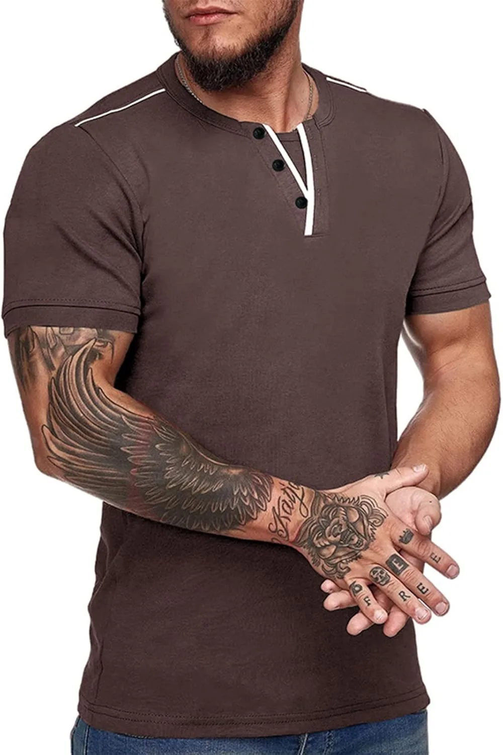 Футболка мужская Henley с планкой на пуговицах, slim fit, короткий рукав tuduoms
Футболка мужская Henley с планкой на пуговицах, slim fit, короткий рукав tuduoms
