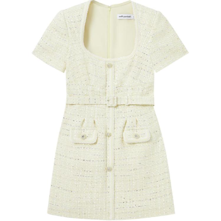 Self-portrait Женское платье с коротким рукавом Self portrait кремово-желтое
Self-portrait Женское платье с коротким рукавом Self portrait кремово-желтое