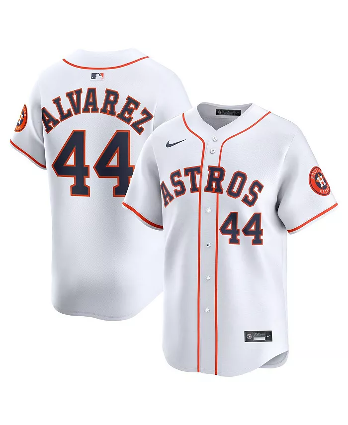 Мужская белая лимитированная игровая футболка Houston Astros с именем Йордана Альвареса Nike
Мужская белая лимитированная игровая футболка Houston Astros с именем Йордана Альвареса Nike