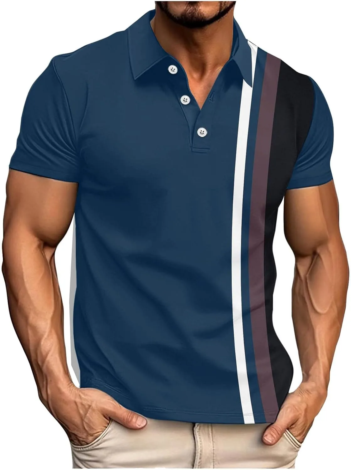 Мужская футболка с коротким рукавом и воротником, полоска
Мужская футболка с коротким рукавом и воротником, полоска