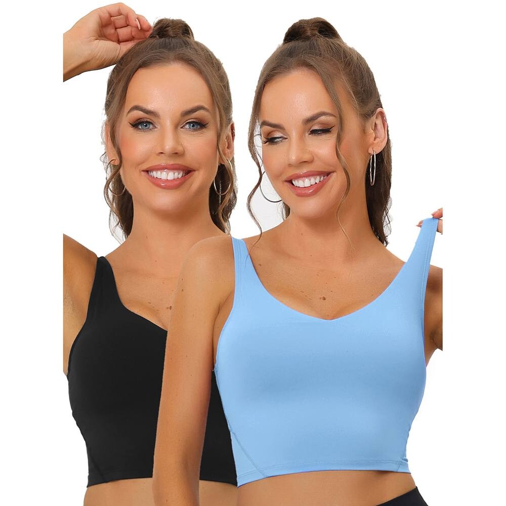 2 упаковки женских удлиненных спортивных бюстгальтеров для йоги с мягкой подкладкой и средней поддержкой для тренировок и фитнеса ALLEGRA K, цвет Light Blue Black
2 упаковки женских удлиненных спортивных бюстгальтеров для йоги с мягкой подкладкой и средней поддержкой для тренировок и фитнеса ALLEGRA K, цвет Light Blue Black