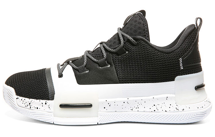 Баскетбольные кроссовки Flash мужские с низким верхом черного/белого цвета Peak