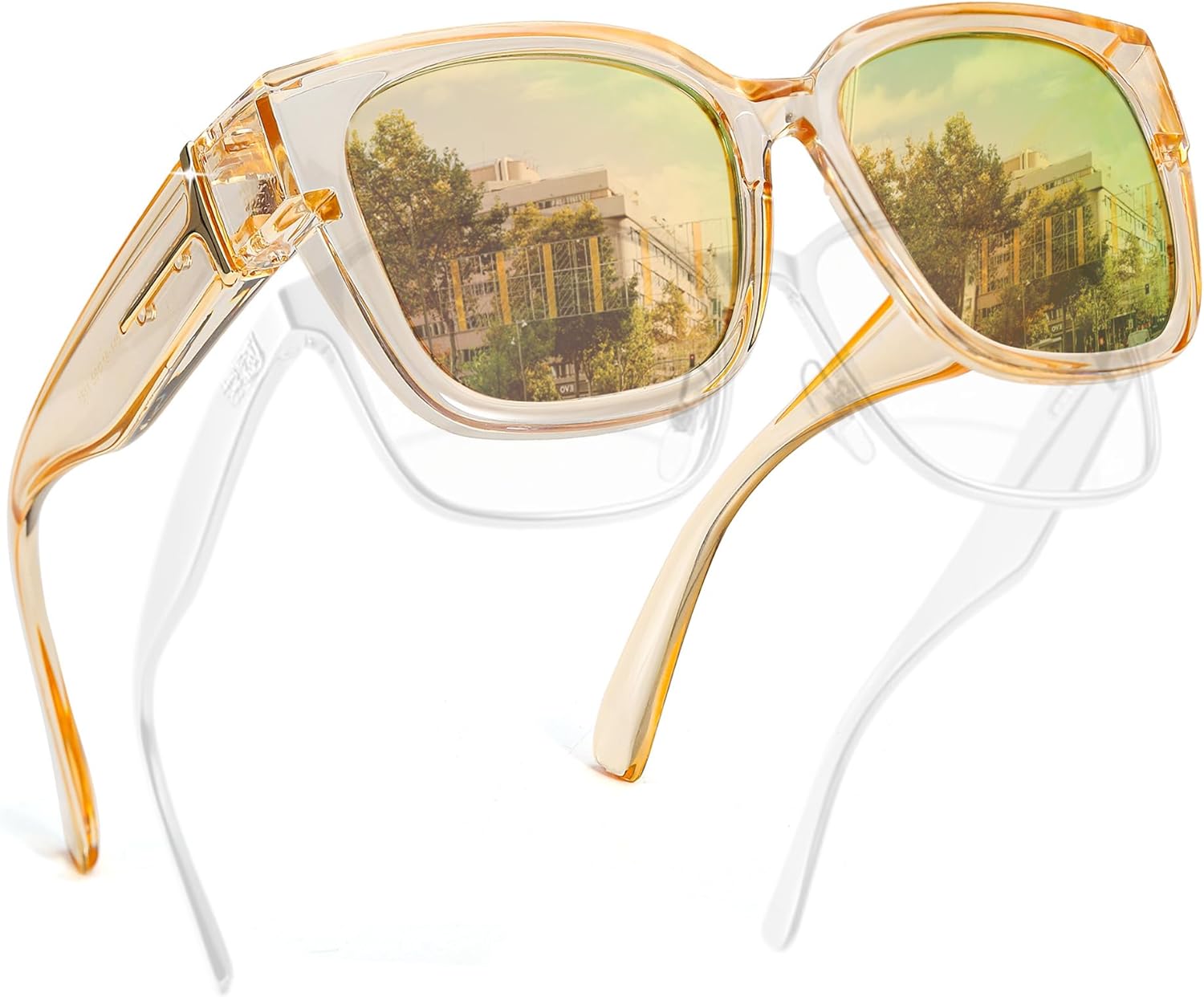 Солнцезащитные очки FancyPink Polarized Fit Over Glasses для женщин с защитой от УФ-излучения - зеркальные очки, модные большие квадратные солнцезащитные очки, A04-cleargold Frame Lenses
Солнцезащитные очки FancyPink Polarized Fit Over Glasses для женщин с защитой от УФ-излучения - зеркальные очки, модные большие квадратные солнцезащитные очки, A04-cleargold Frame Lenses