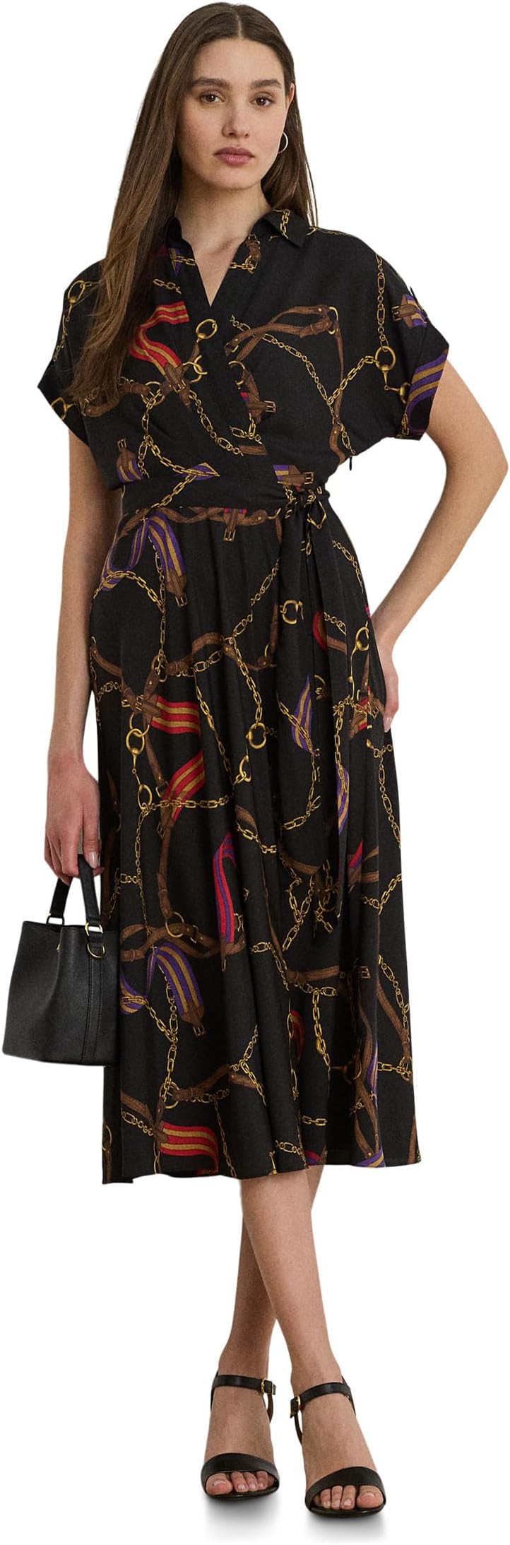 Женское миниатюрное платье из крепа с поясом и принтом Lauren Ralph Lauren, Black Multi
Женское миниатюрное платье из крепа с поясом и принтом Lauren Ralph Lauren, Black Multi