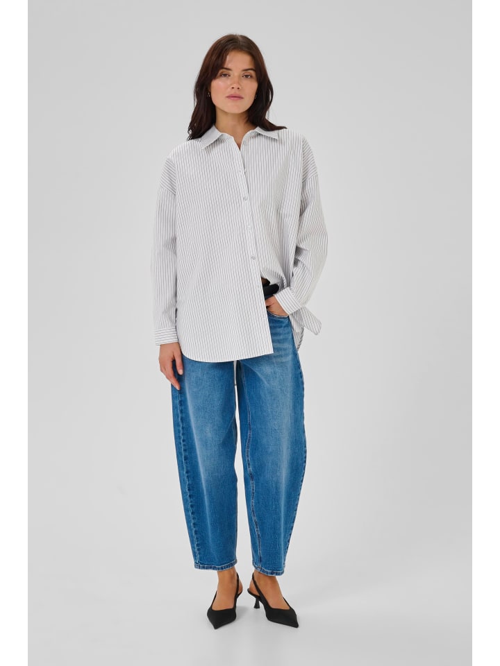 Рубашка с длинными рукавами JeanMW свободного кроя в полоску жемчужно-голубого цвета. My Essential Wardrobe
Рубашка с длинными рукавами JeanMW свободного кроя в полоску жемчужно-голубого цвета. My Essential Wardrobe