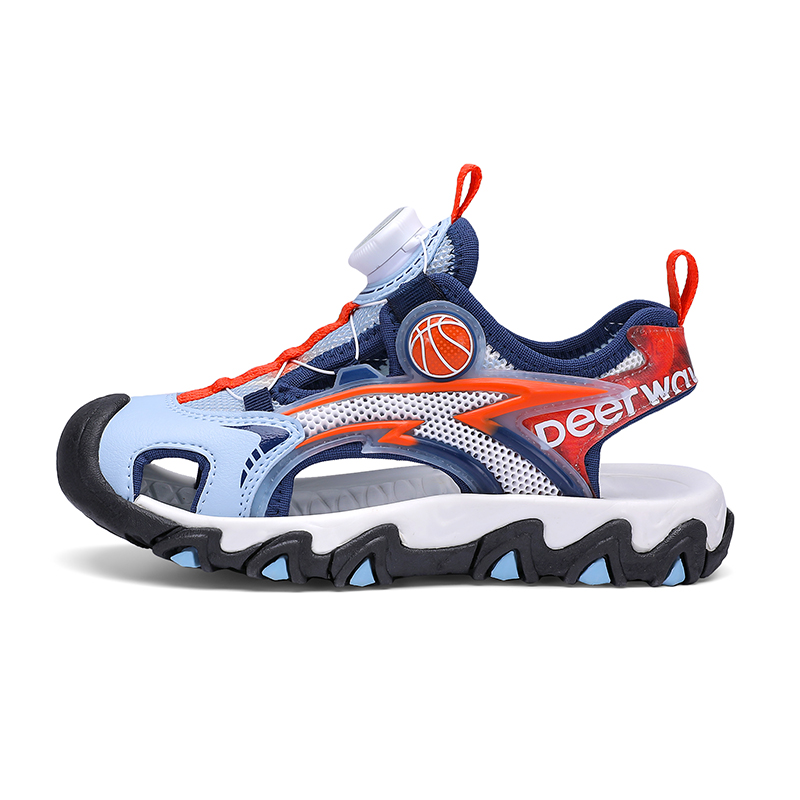 Детские сандалии с противоскользящей подошвой, устойчивые к истиранию, дышащие, легкие, с амортизацией DEERWAY, синий 
Детские сандалии с противоскользящей подошвой, устойчивые к истиранию, дышащие, легкие, с амортизацией DEERWAY, синий