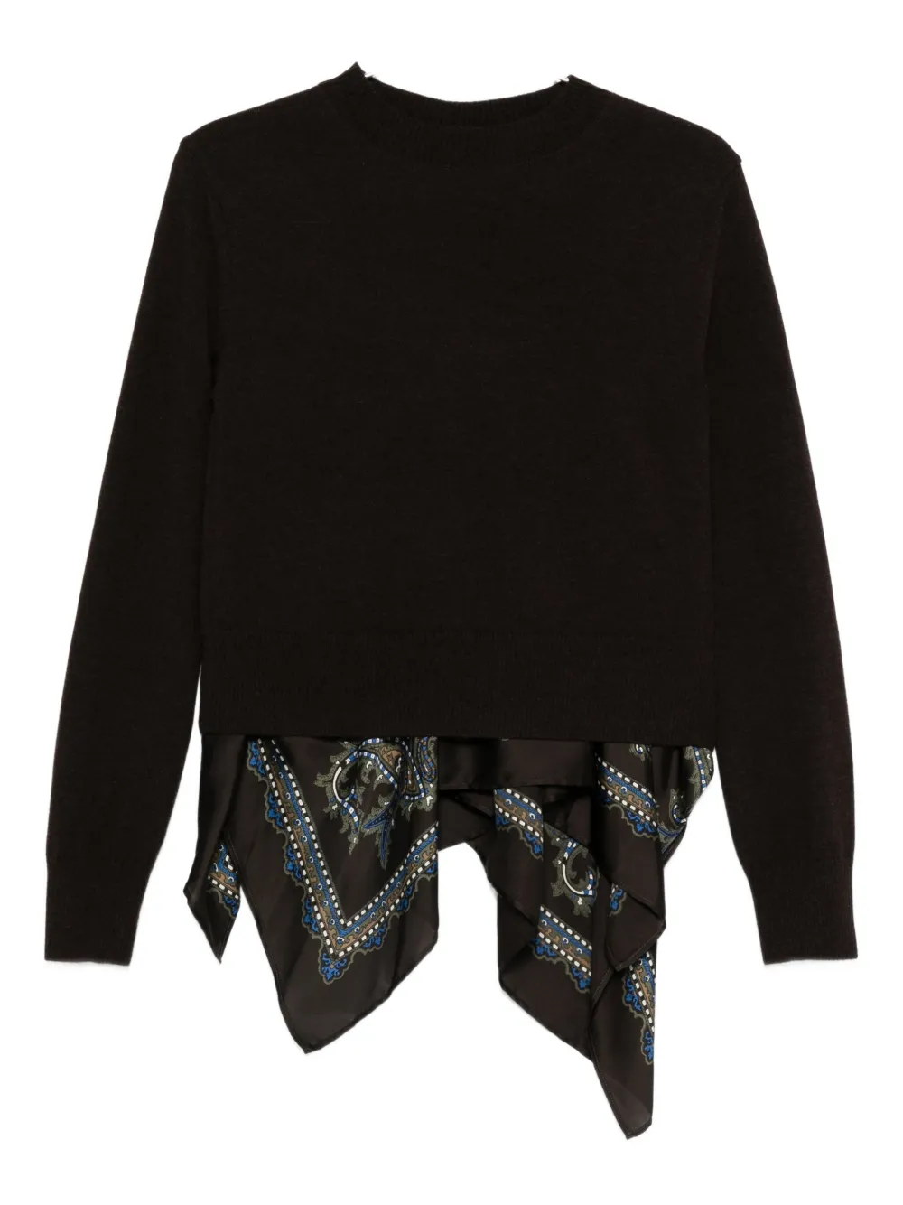 Свитер с вставкой с принтом пейсли SACAI, черный
Свитер с вставкой с принтом пейсли SACAI, черный