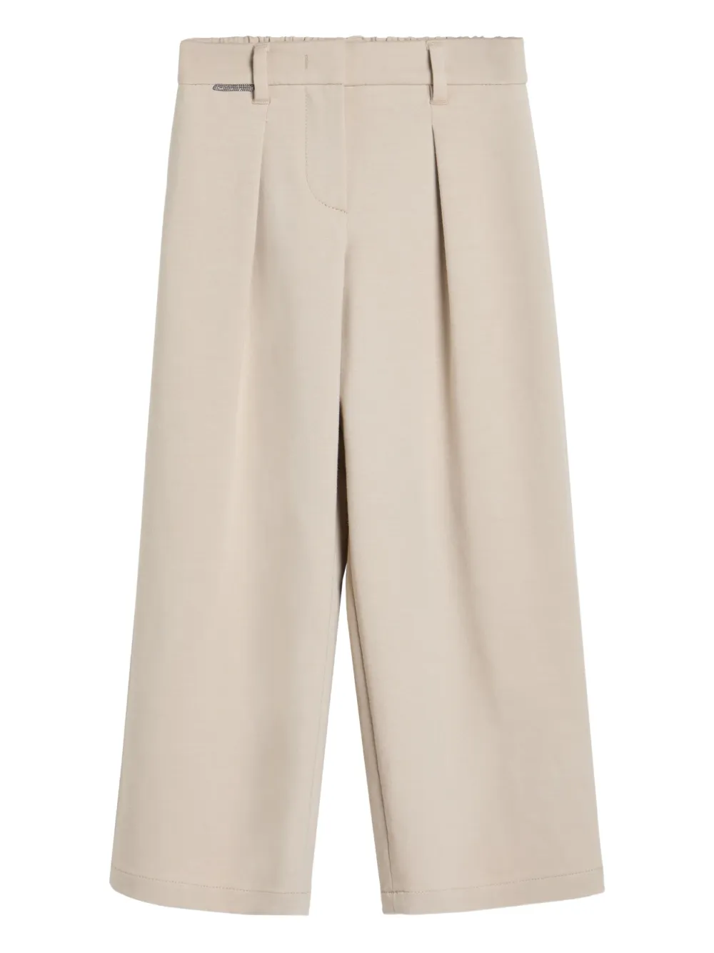 Брюки А-силуэта со складками Brunello Cucinelli Kids, нейтральный
Брюки А-силуэта со складками Brunello Cucinelli Kids, нейтральный