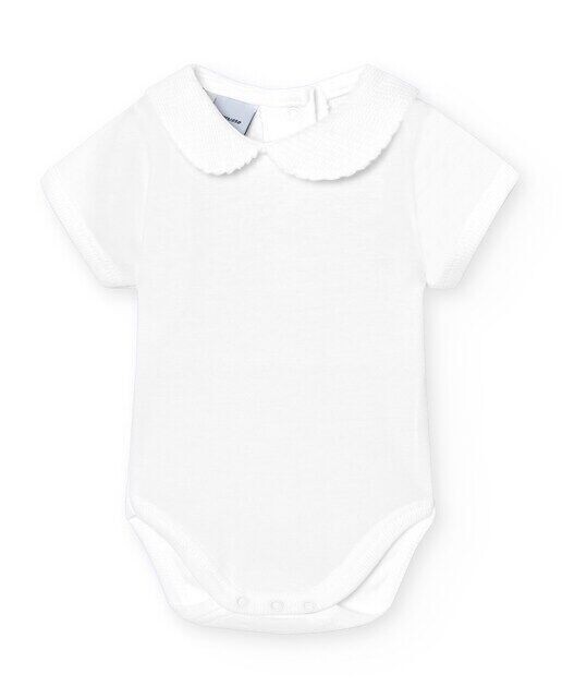 Комплект из 2 детских боди с короткими рукавами и воротником пике Babidú, белый