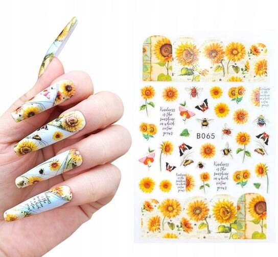 Наклейки для украшения ногтей «Подсолнухи» B-065, Frezarkowo 
Наклейки для украшения ногтей «Подсолнухи» B-065, Frezarkowo
