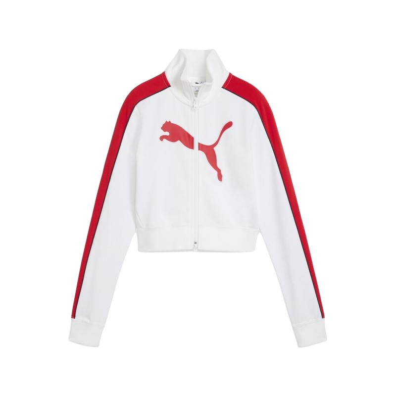 PUMA Белая красная укороченная куртка однотонная спортивная женская, White
PUMA Белая красная укороченная куртка однотонная спортивная женская, White