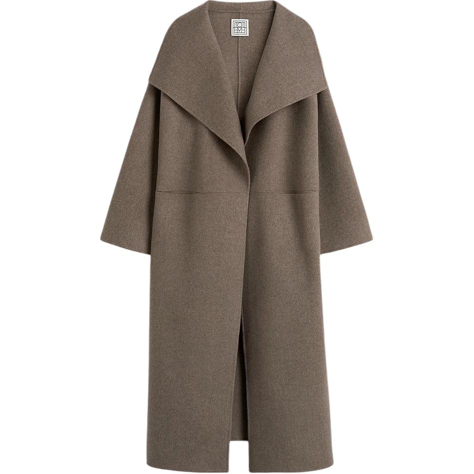 TOTEME Пальто с воротником и открытой передней частью, Heather Oak 
TOTEME Пальто с воротником и открытой передней частью, Heather Oak