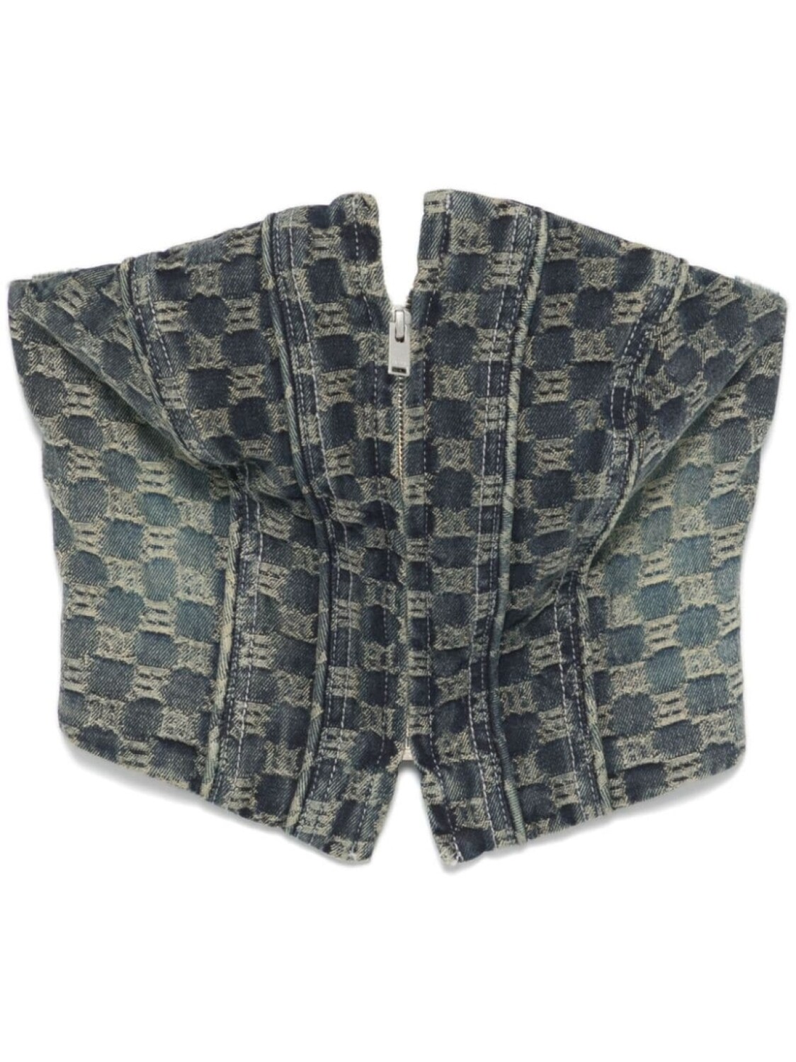 Корсет из денима с жаккардовой монограммой MISBHV, синий
Корсет из денима с жаккардовой монограммой MISBHV, синий