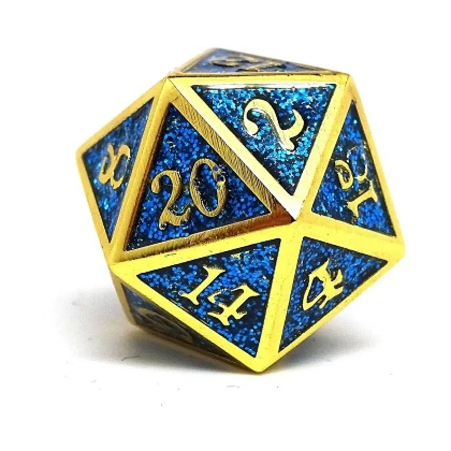 Металл d20 — героический кубик металлического блеска — синий с золотом, Dice - Metal Single Dice (Easy Roller Dice)
Металл d20 — героический кубик металлического блеска — синий с золотом, Dice - Metal Single Dice (Easy Roller Dice)