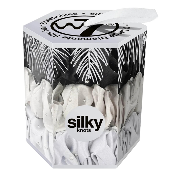 Набор резинок для волос из шёлка со стразами, 3 шт./1 упаковка. W7 Silky knots
Набор резинок для волос из шёлка со стразами, 3 шт./1 упаковка. W7 Silky knots