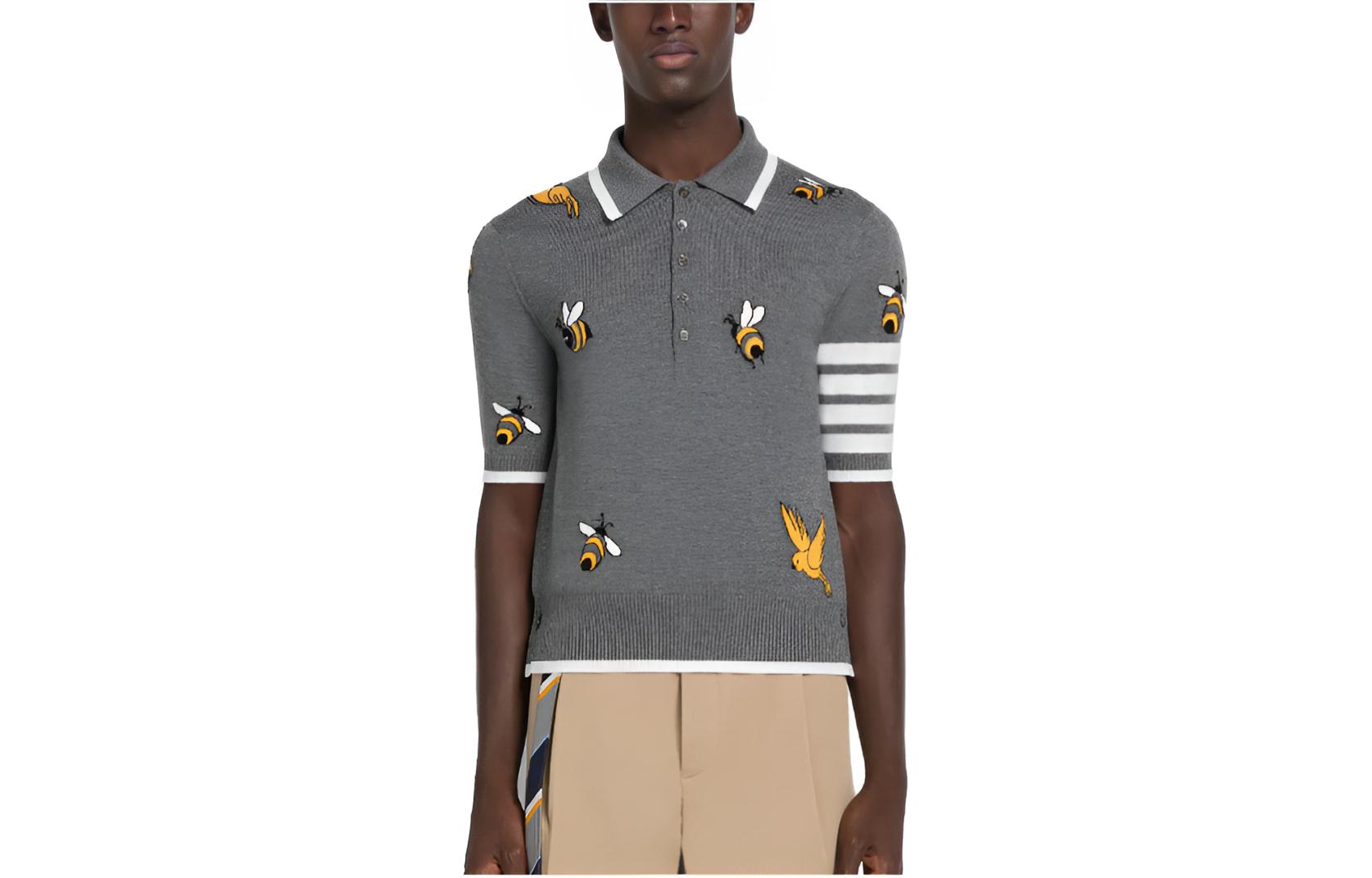 Поло с интарсией 4 Bar Birds Bee THOM BROWNE, серый
Поло с интарсией 4 Bar Birds Bee THOM BROWNE, серый