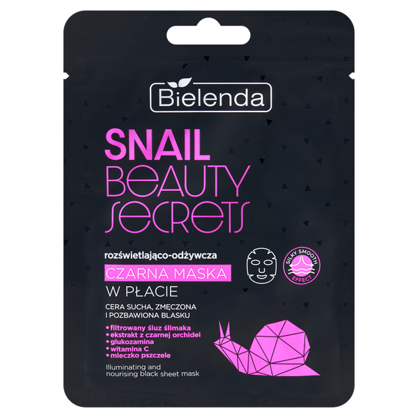 Осветляющая и питательная черная тканевая маска для лица, 1 шт. Bielenda Snail beauty secrets
Осветляющая и питательная черная тканевая маска для лица, 1 шт. Bielenda Snail beauty secrets