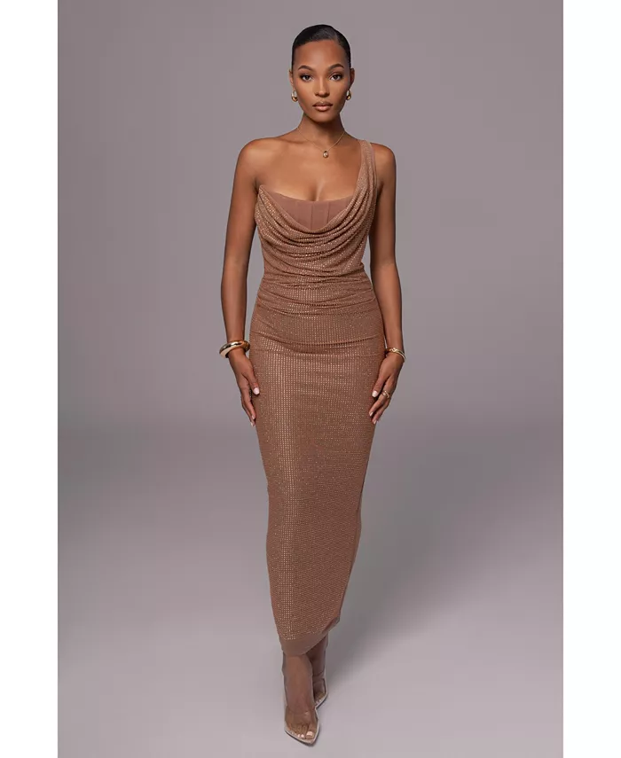 Женское платье макси Hot Fix Krishna JLUXLABEL, коричневый
Женское платье макси Hot Fix Krishna JLUXLABEL, коричневый