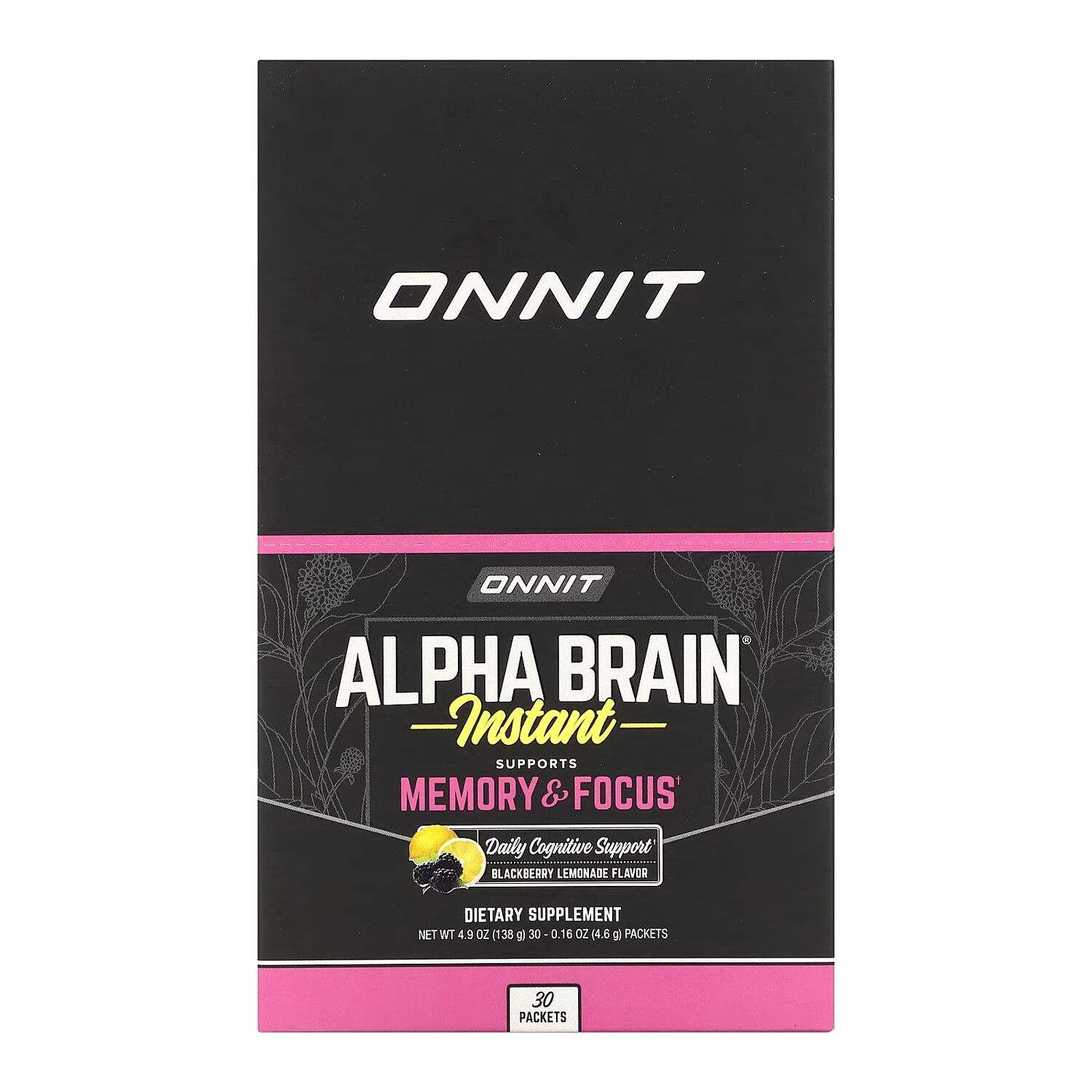 Добавка Onnit AlphaBRAIN Instant Memory & Focus Blackberry Lemonade, 30 пакетиков по 4,6 г
Добавка Onnit AlphaBRAIN Instant Memory & Focus Blackberry Lemonade, 30 пакетиков по 4,6 г