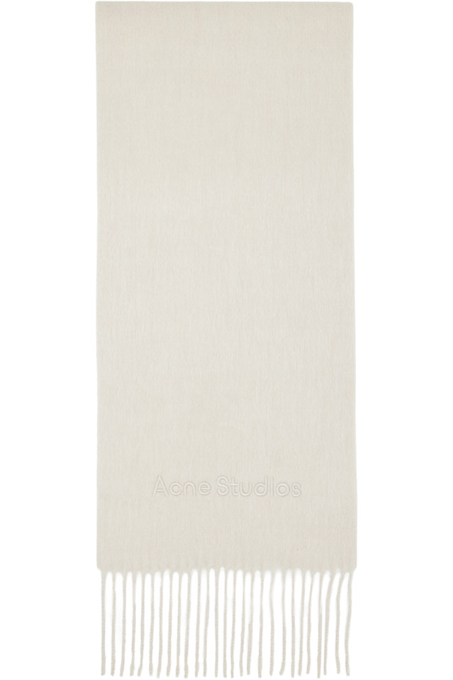 Acne Studios Бежевый шерстяной шарф с логотипом
Acne Studios Бежевый шерстяной шарф с логотипом