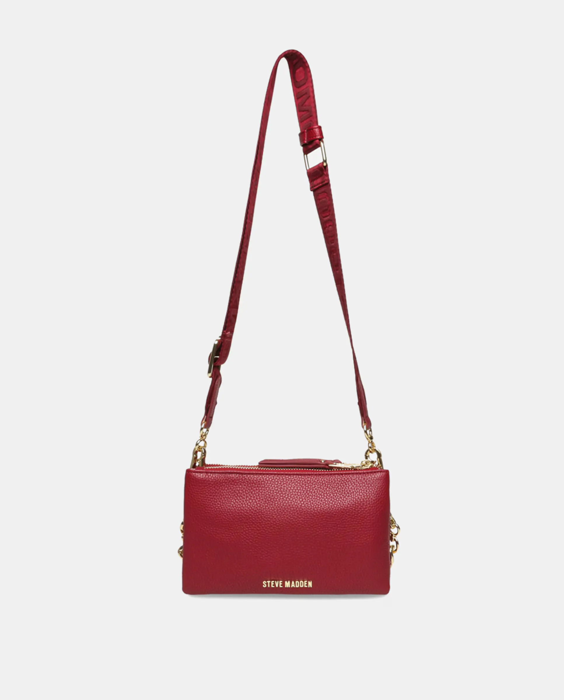 Сумка с двумя складками и двойными ручками Steve Madden, бордовый
Сумка с двумя складками и двойными ручками Steve Madden, бордовый