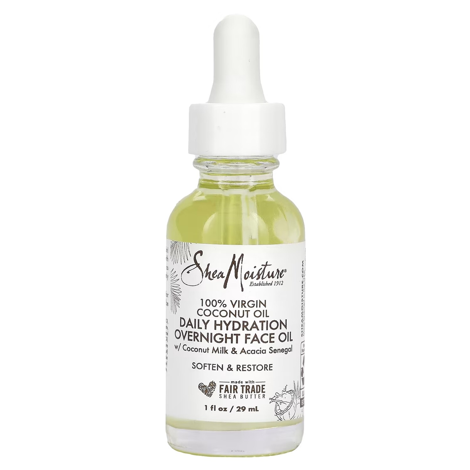 Кокосовое масло для лица SheaMoisture первого отжима, ежедневное и увлажняющее, 29 мл.
Кокосовое масло для лица SheaMoisture первого отжима, ежедневное и увлажняющее, 29 мл.