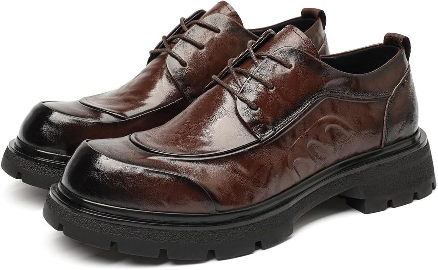 Мужские оксфорды на шнуровке с платформой из натуральной кожи, мягким округлым носком, противоскользящей подошвой с глубоким протектором и массивным каблуком, для повседневного, делового, рабочего и свадебного ношения Ptnoka, коричневый
Мужские оксфорды на шнуровке с платформой из натуральной кожи, мягким округлым носком, противоскользящей подошвой с глубоким протектором и массивным каблуком, для повседневного, делового, рабочего и свадебного ношения Ptnoka, коричневый