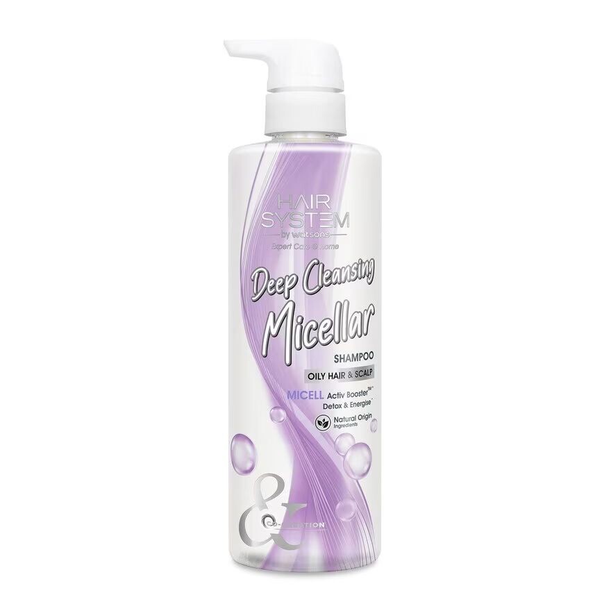 Hair System by Watsons Мицеллярный растительный глубоко очищающий шампунь 500мл, White
Hair System by Watsons Мицеллярный растительный глубоко очищающий шампунь 500мл, White