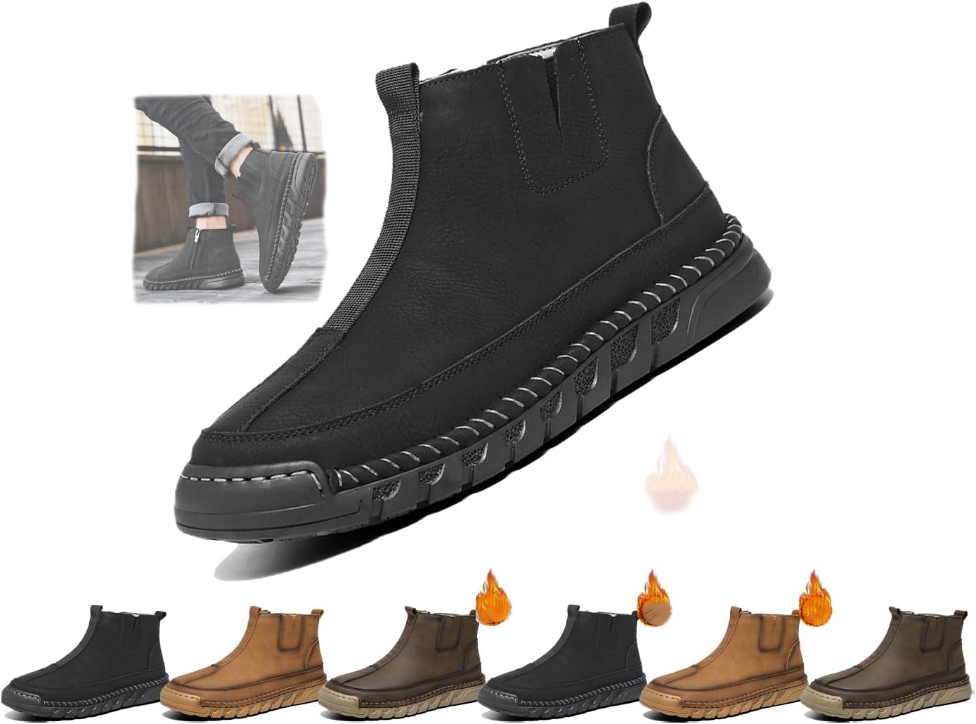 Мужские повседневные кожаные туфли, водонепроницаемые, теплые, слипоны, зимние ботинки для снега, с мягкой подошвой, противоскользящие, чизмовые ботинки до щиколотки для прогулок, вождения, ежедневных поездок и повседневных выходов Generic, черн...
Мужские повседневные кожаные туфли, водонепроницаемые, теплые, слипоны, зимние ботинки для снега, с мягкой подошвой, противоскользящие, чизмовые ботинки до щиколотки для прогулок, вождения, ежедневных поездок и повседневных выходов Generic, черн...